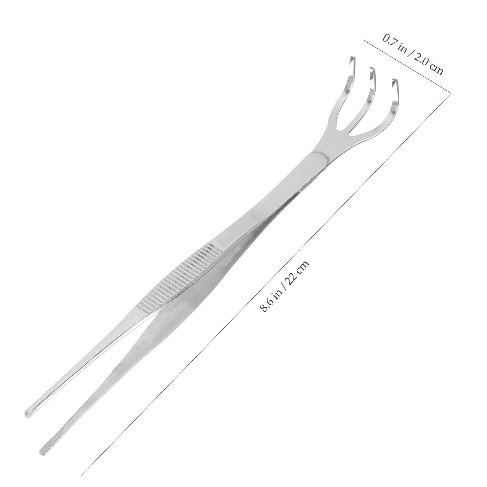 Qumonin Mini Bonsai Root Rake Tweezers 2-in-1 Stainless Steel Gardening Tool