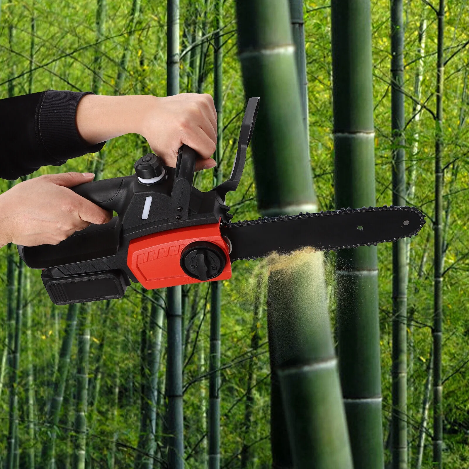 10＂Mini Handheld Electric Chainsaw Cordless Chain Saw Wood Cutter Rechargeable Chainsaw