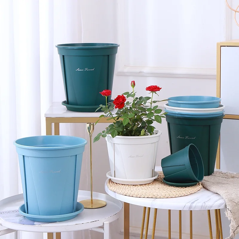 Domestic Qingshan Basin Control Root Flower Basin Moon Iron Line Lotus Green Dill Thick Gallon Flower Pot Plastic Flower Pot