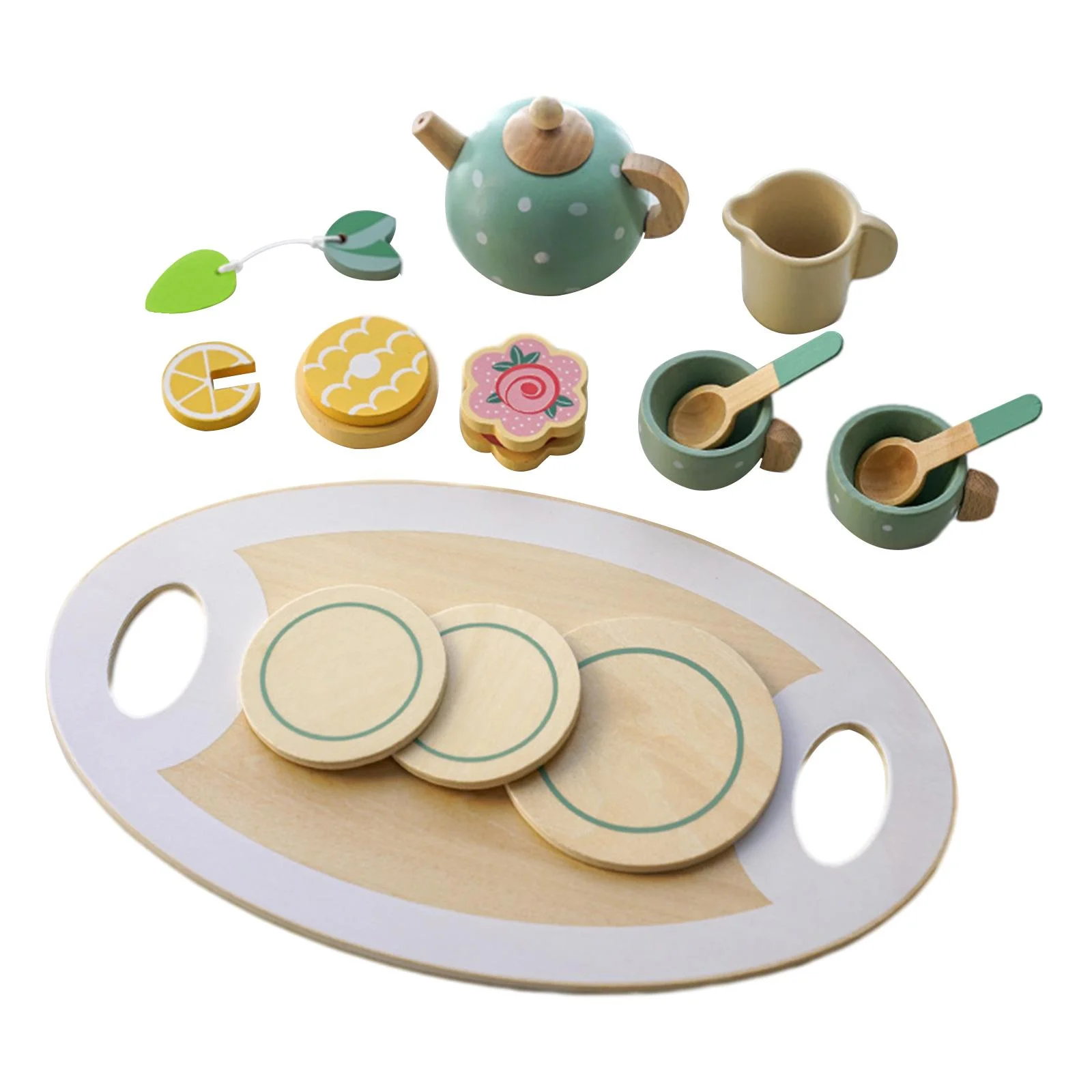 DOLITY Montessori Toys Cognitive Learning Toy Multifunctional Durable Tea Party Set