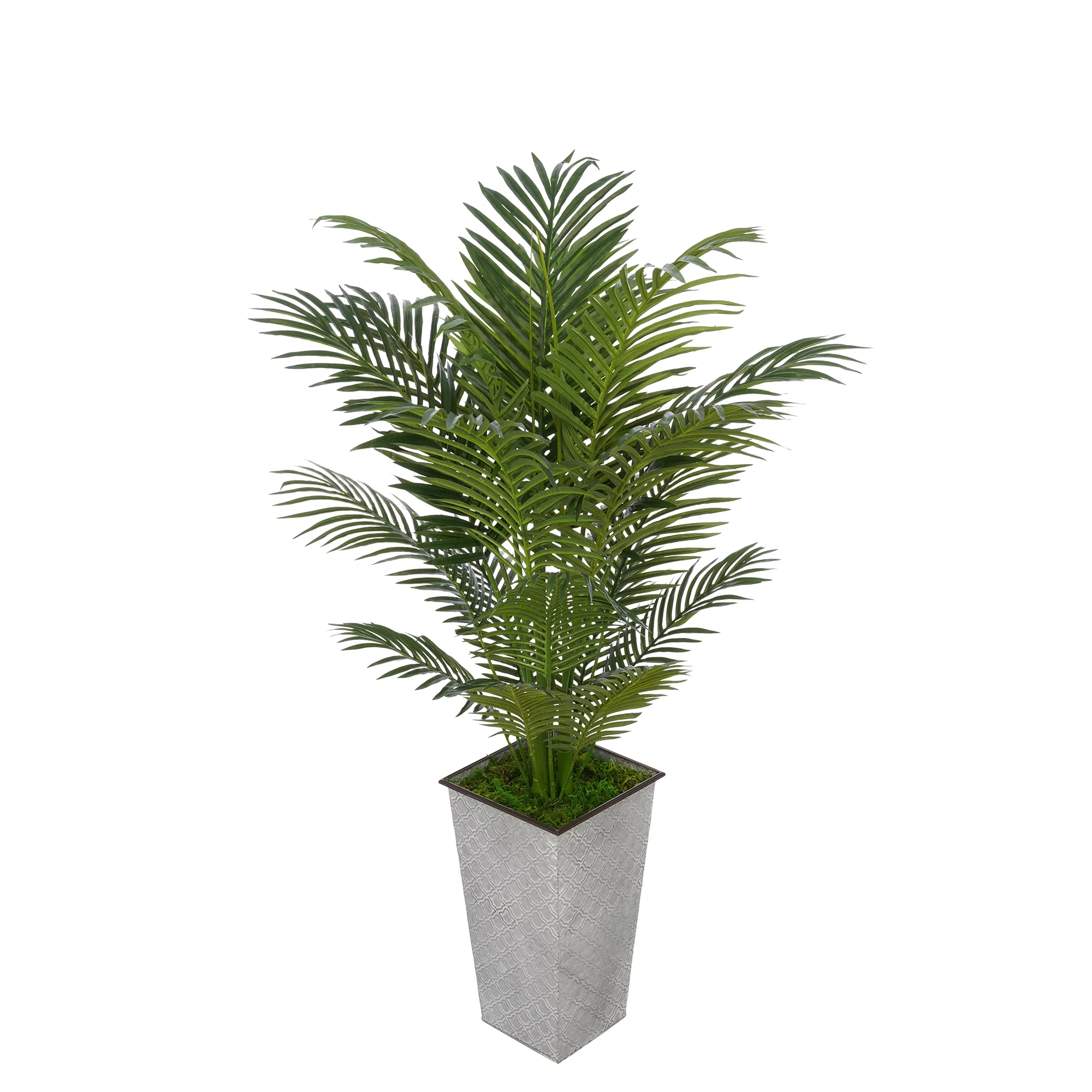 House of Silk Flowers Artificial 4-1/2 foot Areca Palm in Designer Metal (233)