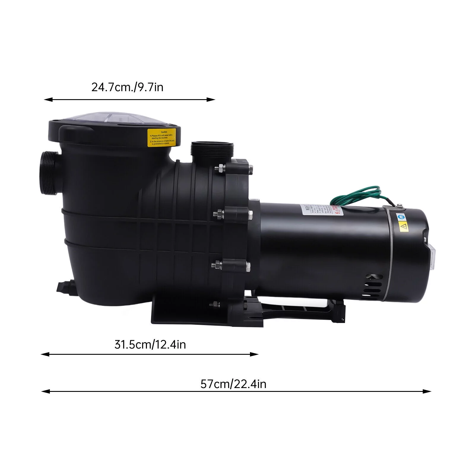 Miumaeov 2HP Pool Pump 6815GPH 1500W Powerful Self Priming Pool Pump In/Aboveground with Strainer Filter Basket