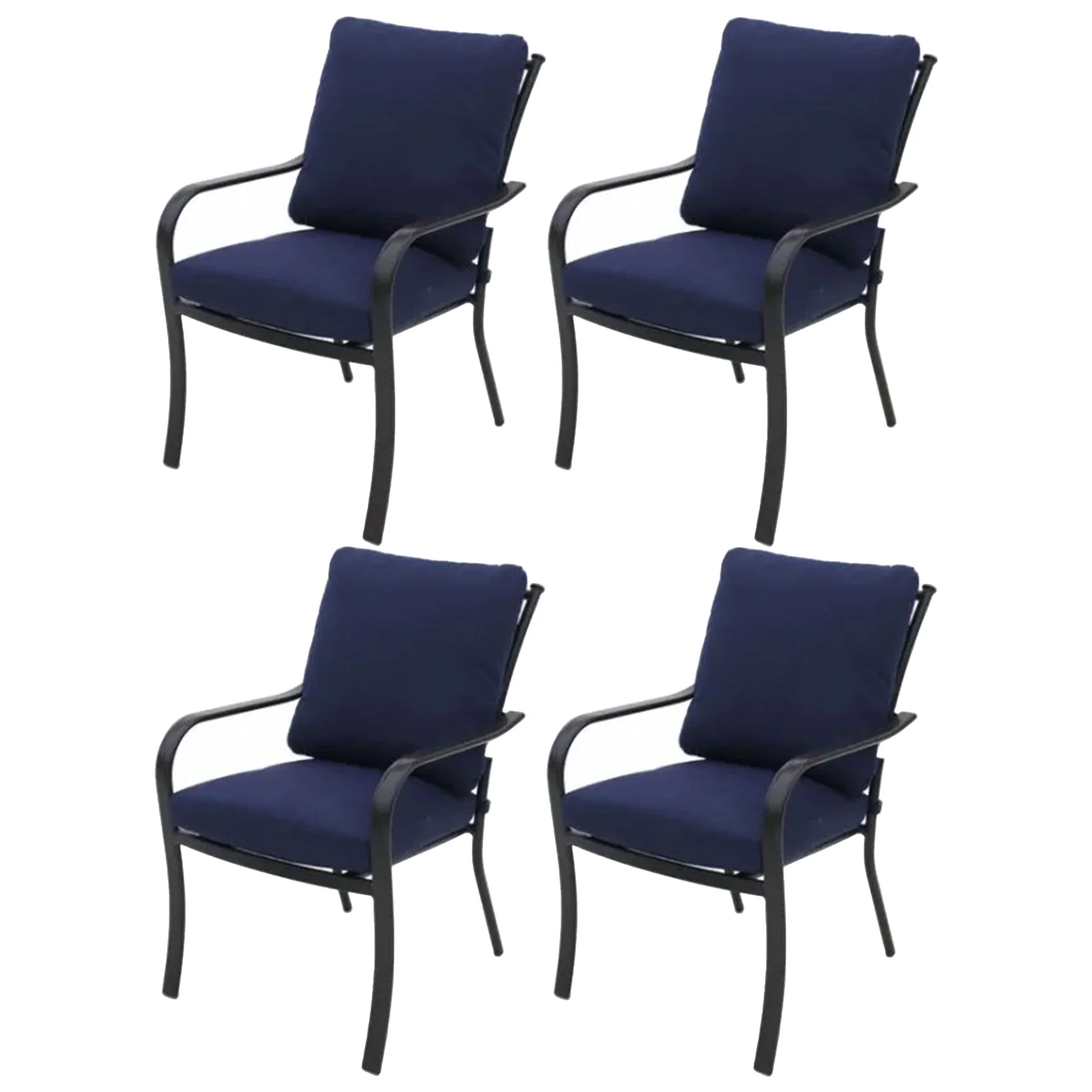 Four Seasons Courtyard Canmore Captain Outdoor Cushioned Arm Chair, 4 Pack