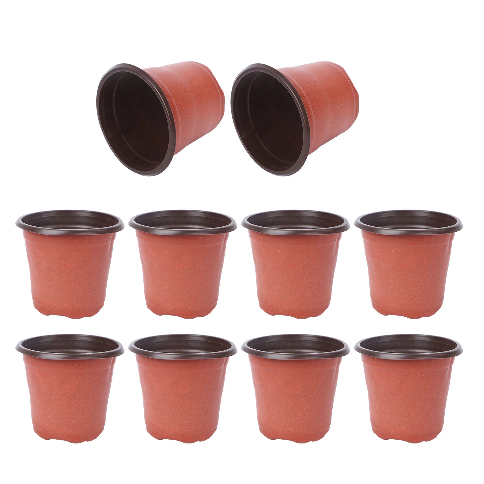 OUNONA 10PCS Plastic Plant Flower Pots Nursery Seedlings Pot Lightweight Two-tone Universal Seed Starting Pots
