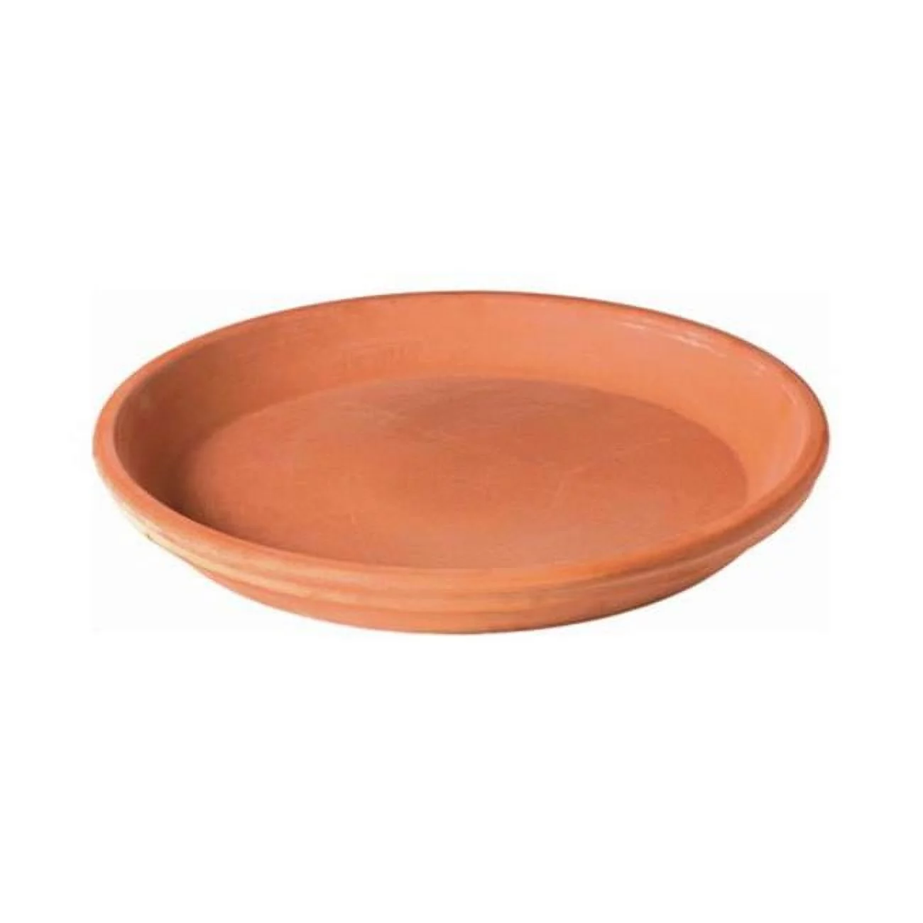 Deroma 211519 3.4 x 0.6 in. Terracotta Clay Round Water-Resistant Saucer, Red