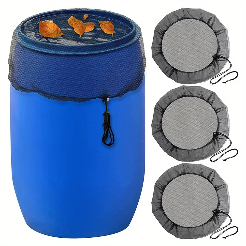 2pcs, Durable Mesh Rain Barrel Cover with Drawstring - Protects Water Collection Buckets from Debris and Pests - 23.62 Inches - Ideal for Outdoor Use