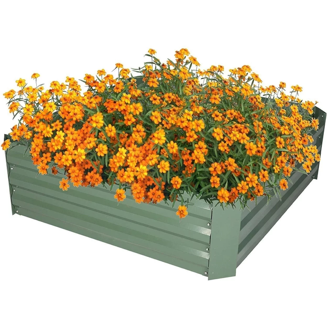 Raised Garden Bed Steel Planter Box Galvanized Anti-Rust Coating Planting Vegetables Herbs and Flowers for Outdoor