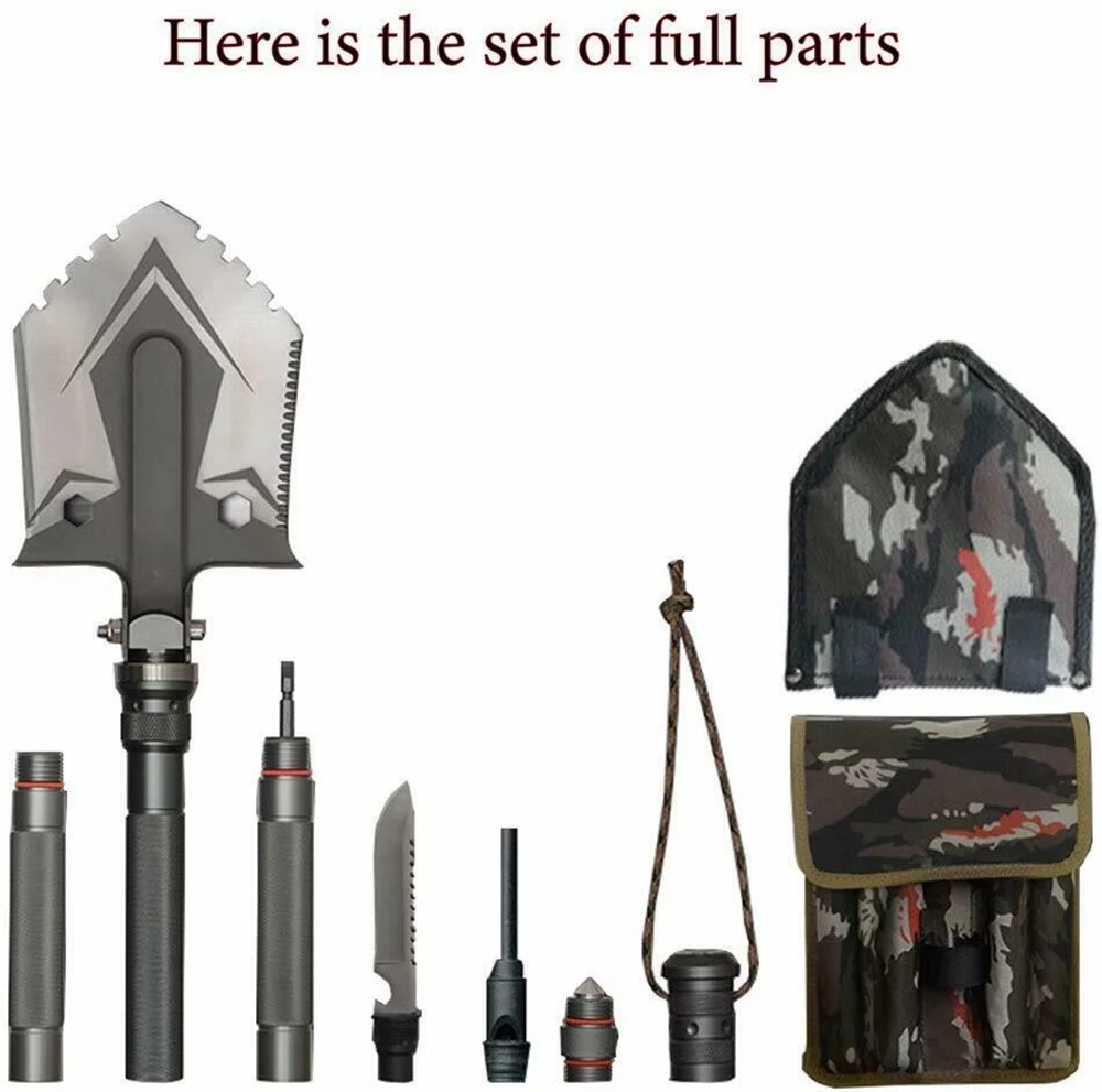 Camping Multitool Survival Shovel Military Grade Aluminum Camp Shovel