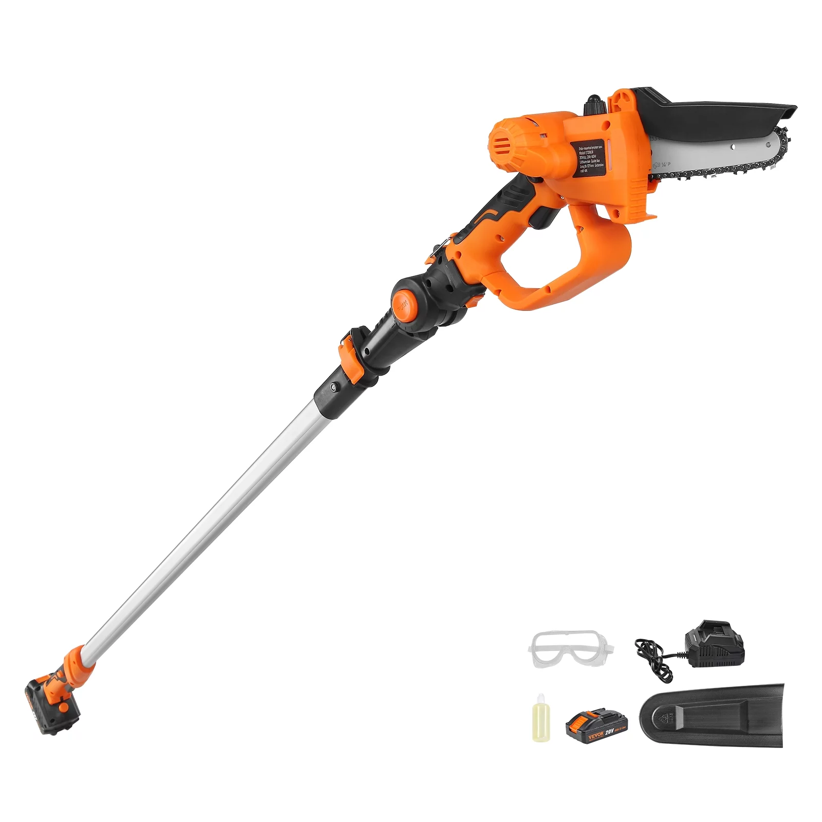 BENTISM 2-in-1 Cordless Pole Saw & Mini Chainsaw, 20V 4Ah Battery Pole Chainsaw, 5