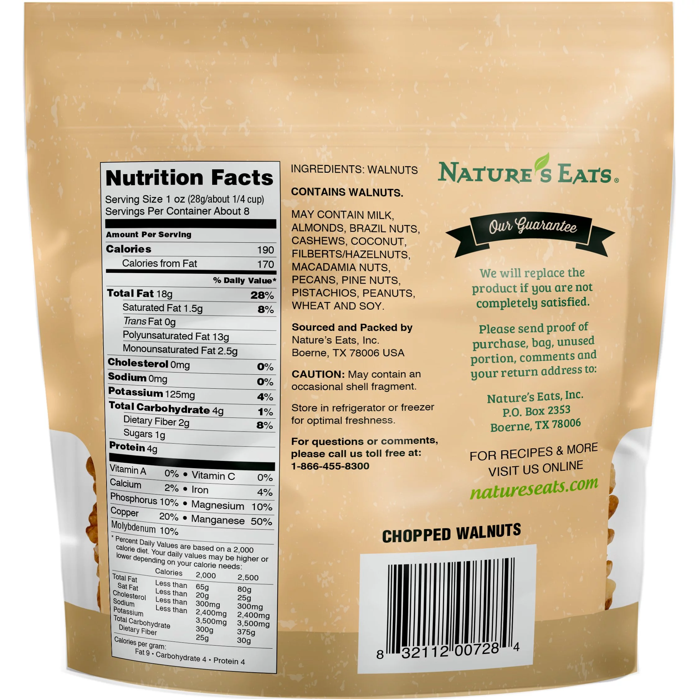 Nature,S Eats Chopped Walnuts, 8 Oz