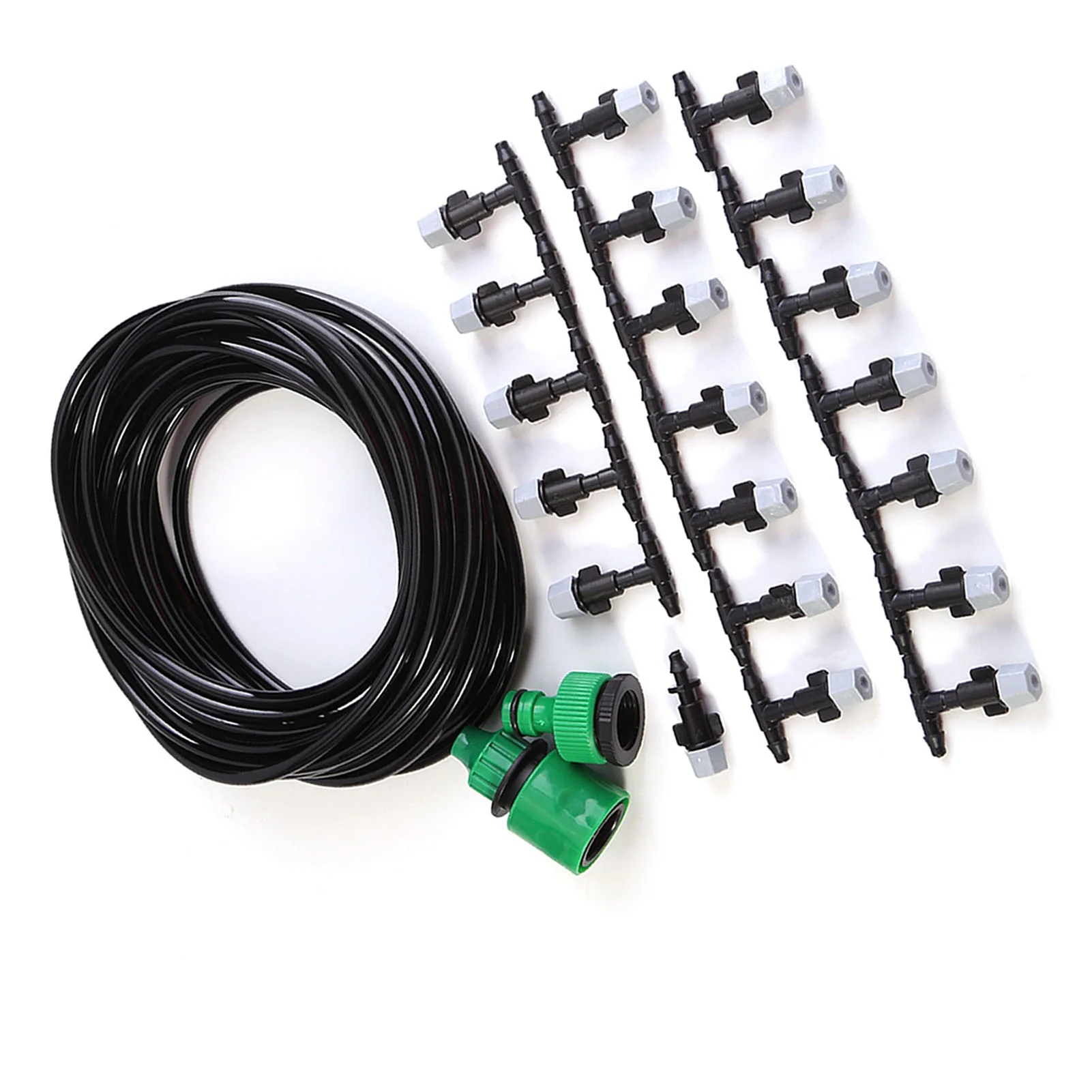 Yunxwd Micro Drip Irrigation Kit Water Misting Cooling System Hose Sprinkler Nozzle Garden Patio Micro Irrigation Set(10M)