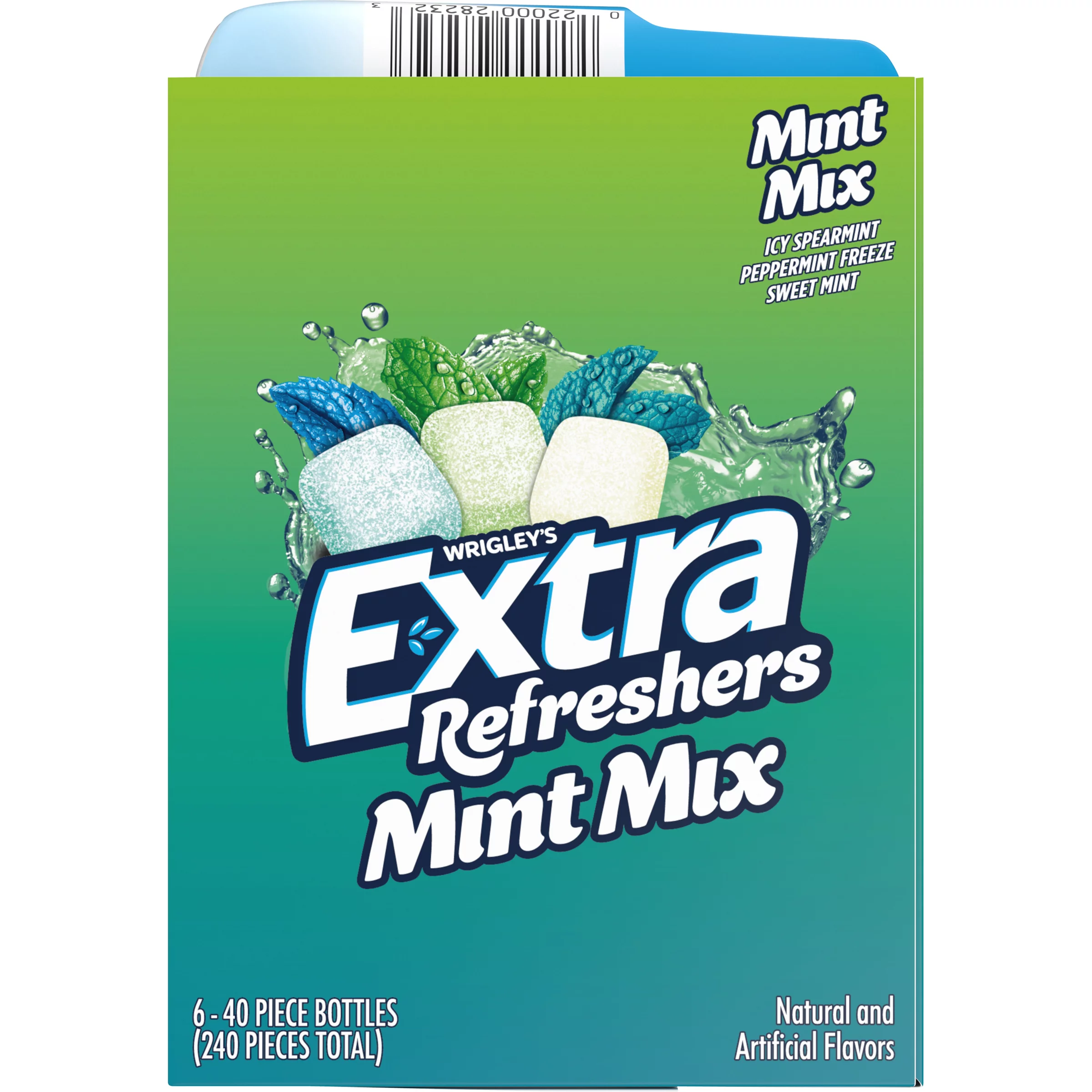 EXTRA Refreshers Mint Mix Gum, 3.21-Ounce 40-Piece Bottle (Pack of 6)