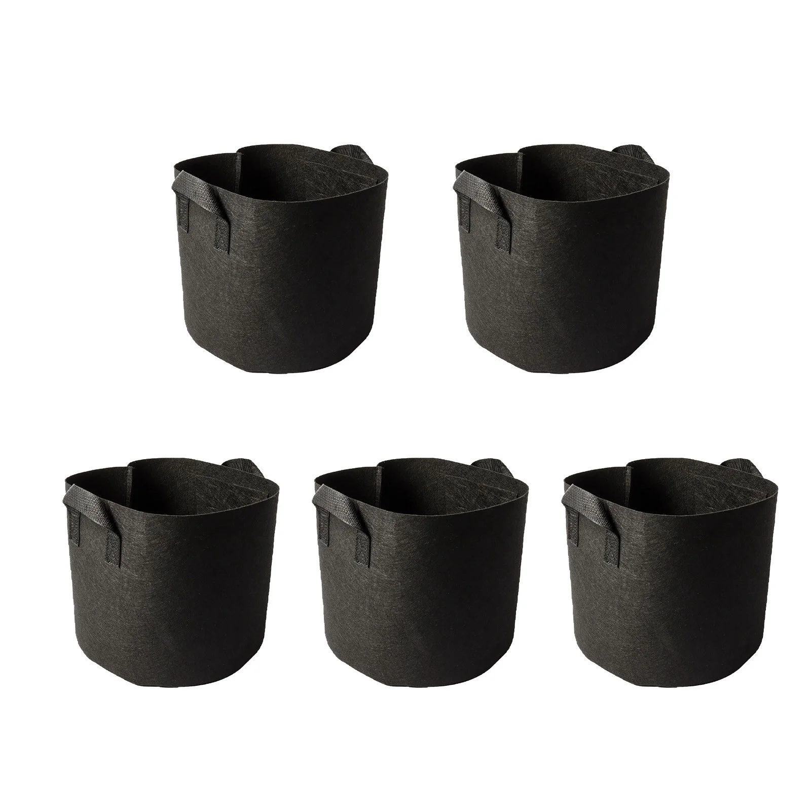 Bnnlsa Seed Disseminators 5 Pack 3 Gallon Planter Grow Bag Nonwovens Fabric Pots Container Garden Planter Bags with Handles Black 25Cm Diameter 22Cm Height