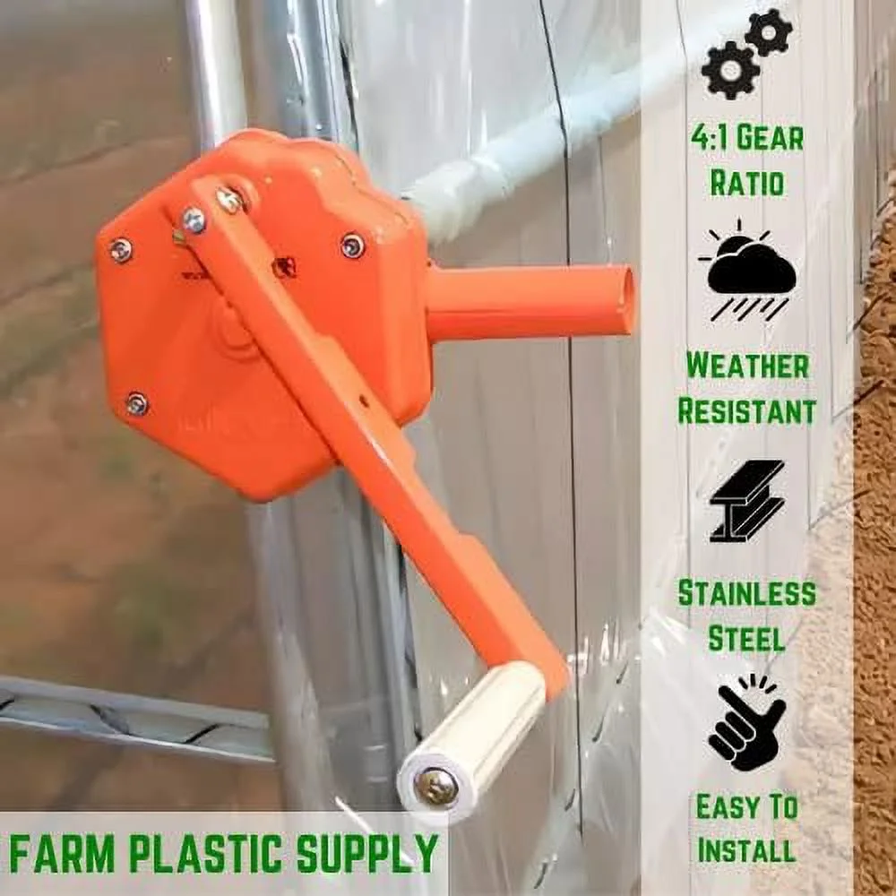 Manual Winch Greenhouse Hand Crank  (2 Pack)  Metal Hand Crank For Greenhouse Vent, Hand Crank Winch Gear Roll Up Greenhouse Opener