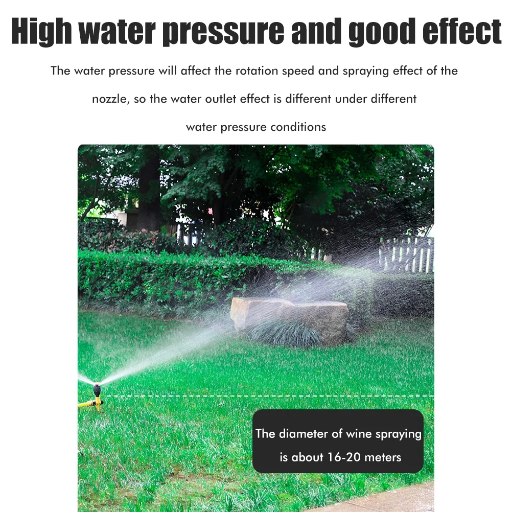 Garden Sprinkler 360° Rotating Auto Irrigation System Garden Lawn Sprinkler Grass Water Sprinkler System Garden Hose Sprinkler for Yard
