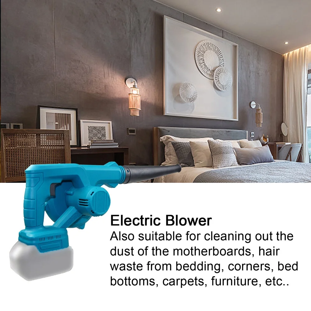 High-Power Electric Blower Strong Wind Leafs Blower Stepless Speed Change Dust Removal Fan Handheld Lithium Battery Power Supplys Home Snow Cleaner Power Tool