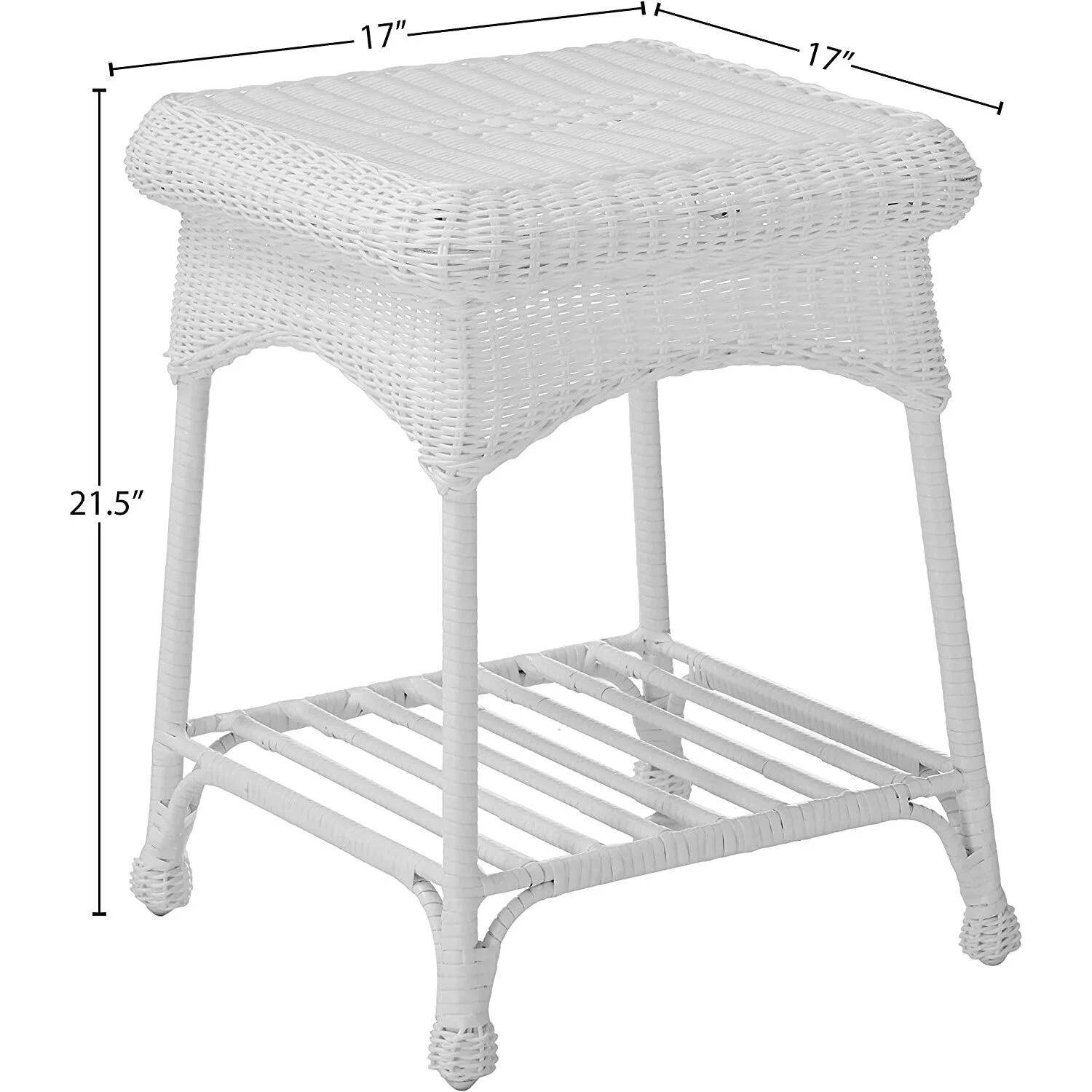 Jeco 3 Piece Wicker Conversation Set in White with Black Cushions