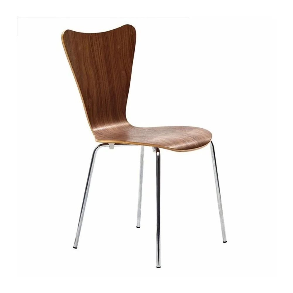 Wood Aluminum Dining Side Chair Walnut - 21x34