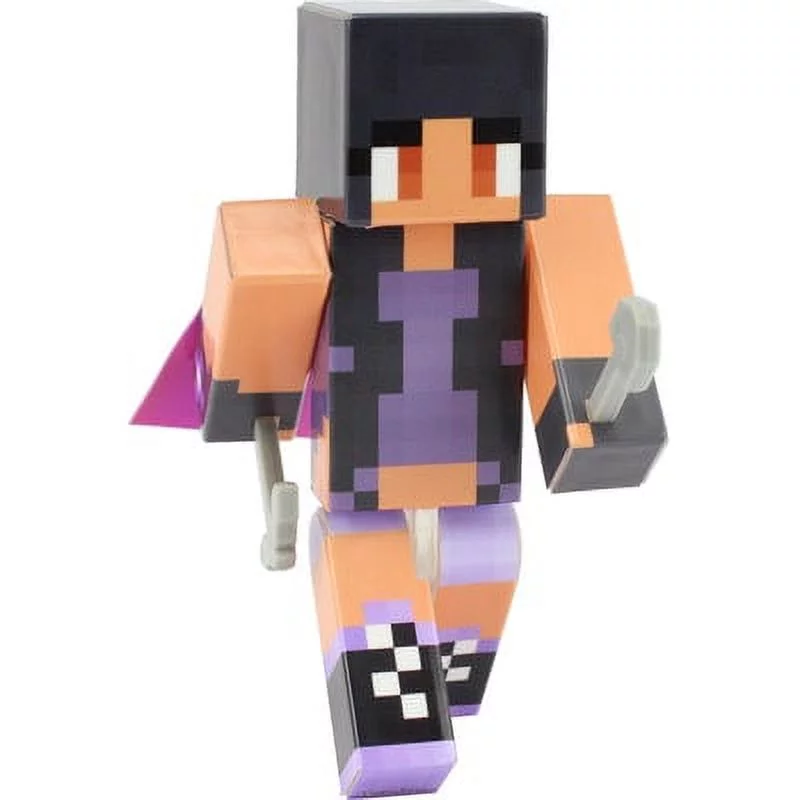 Purple Girl Action Figure Toy, 4 Inch Custom Series Figurines by EnderToys