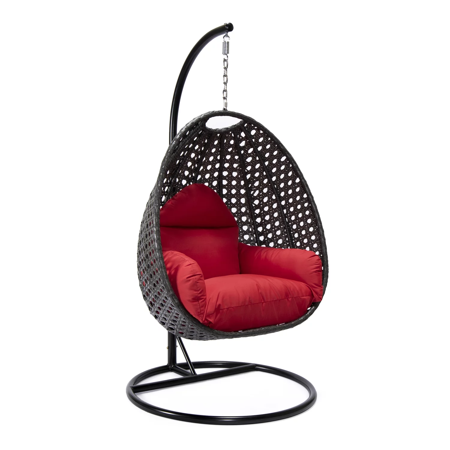 Maykoosh Rustic Refinement Charcoal Wicker Hanging Egg Swing Chair