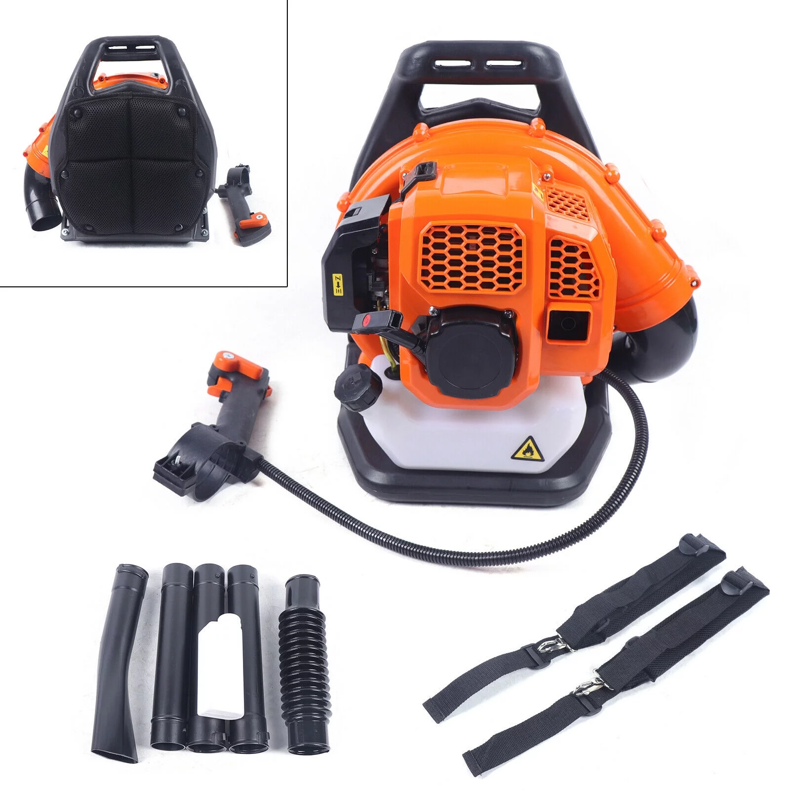 2 Stroke Gas 42.7cc Backpack Blower Single Cylinder Professional Gas Backpack Leaf Blower Backpackable Snow-Blowing