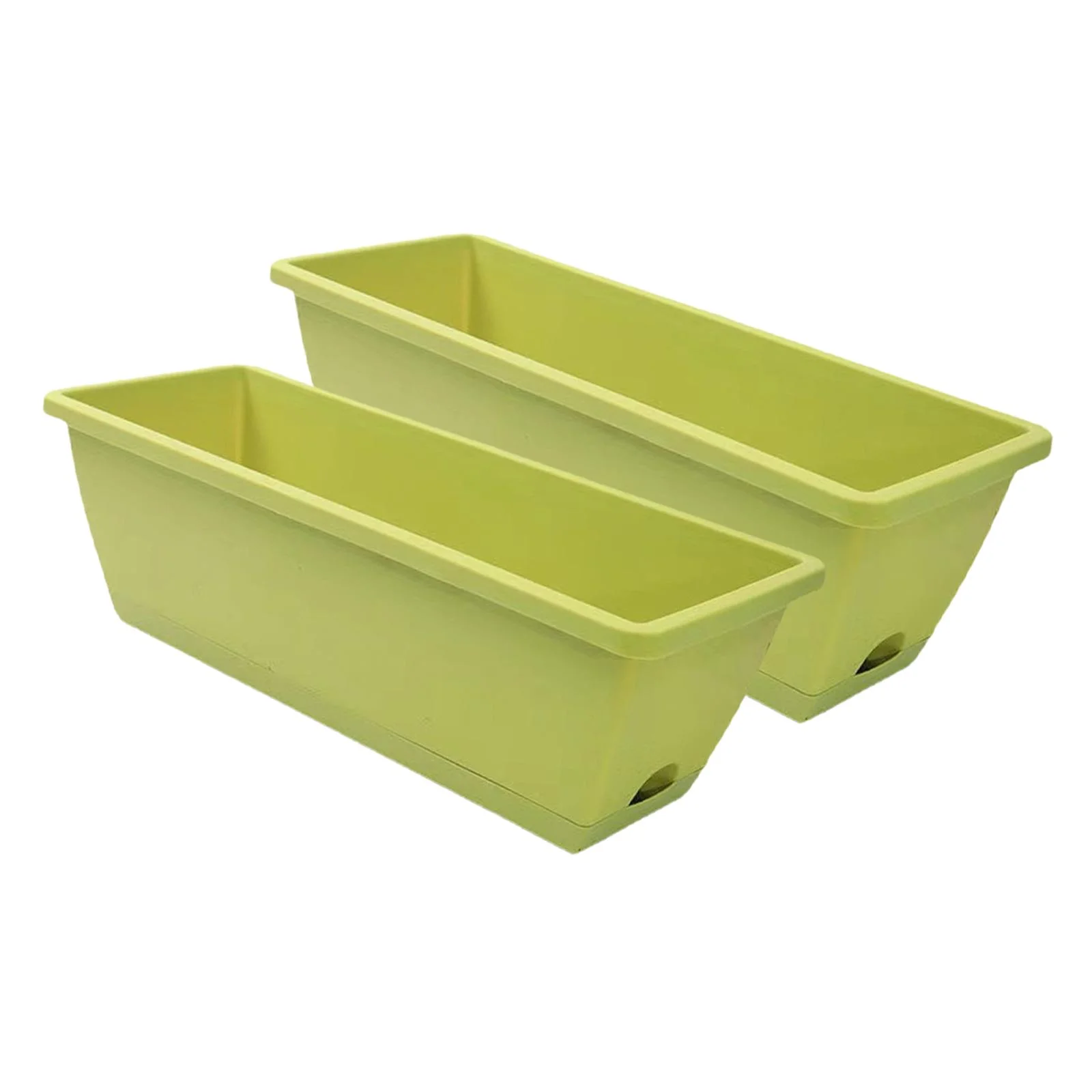 simhoa 2Pcs Flower Window Box Container with Drainage Holes Garden Flower Plant Pot for Home Decor Indoor Garden Yard Light Green