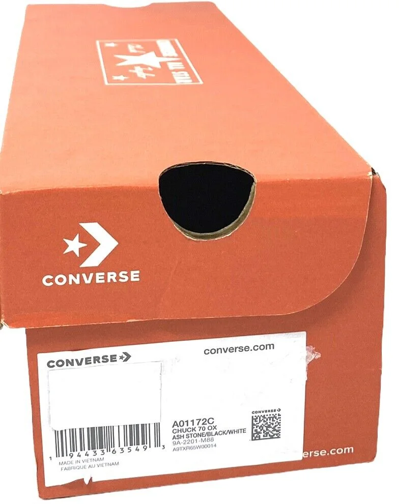 Converse Chuck 70 Sneakers Low Top Ash Stone Black Shoes Canvas A01172C