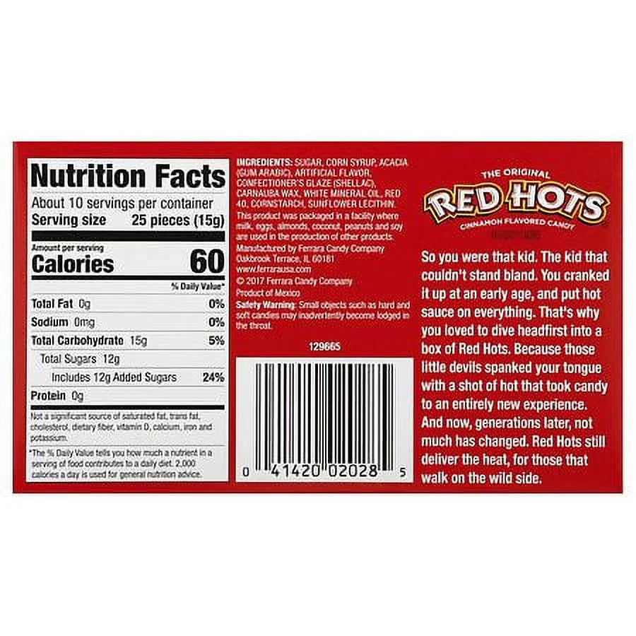 Red Hots Candy Theater Box Cinnamon 5.5 oz