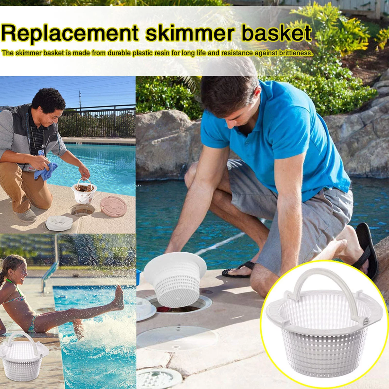 Bescita Skimmer Baskets Pond Basket Replacement Filter Swimming Pool Practical