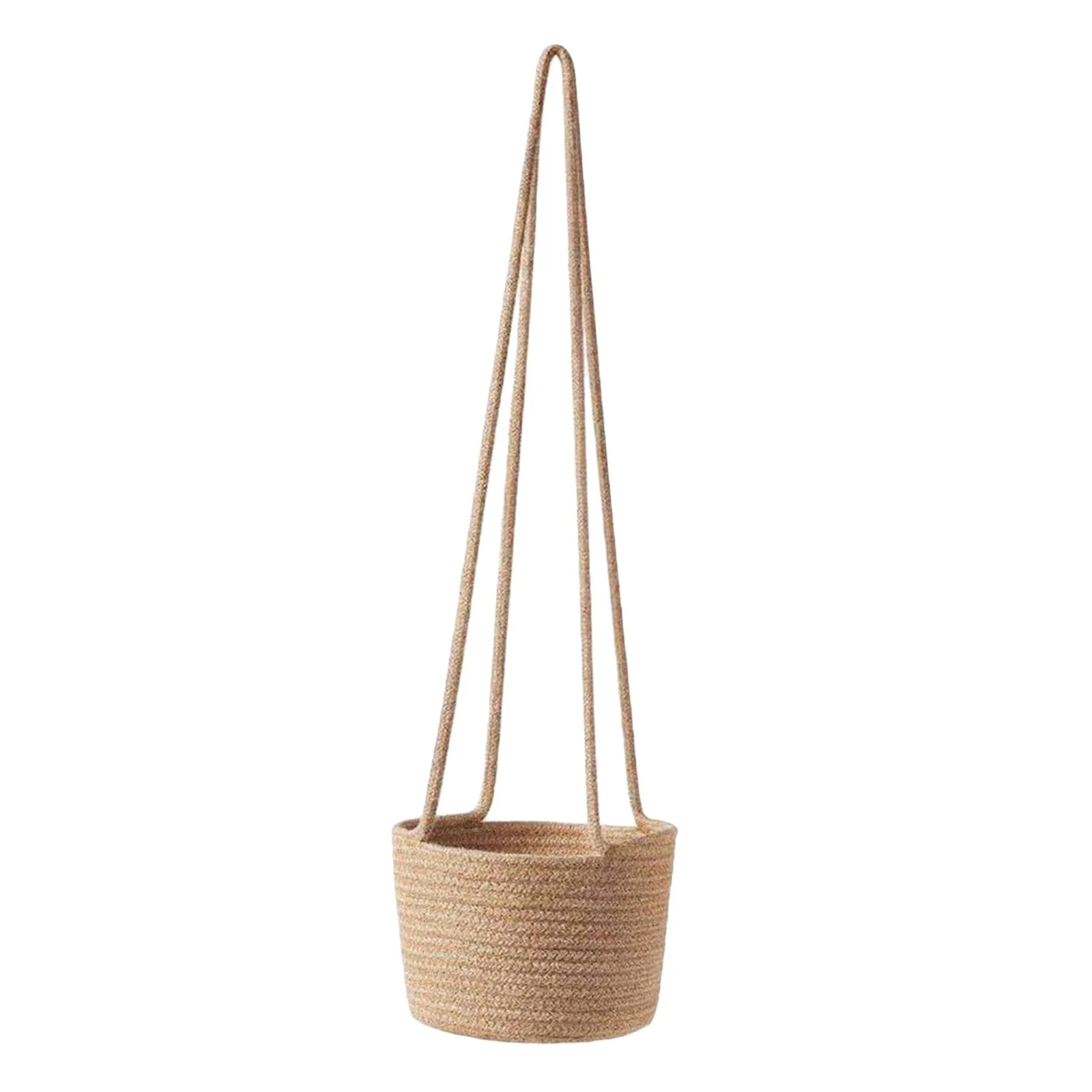 Vintage indoor and outdoor Hanging Storage Plant Holder Rope Basket Flower Pot - style 2