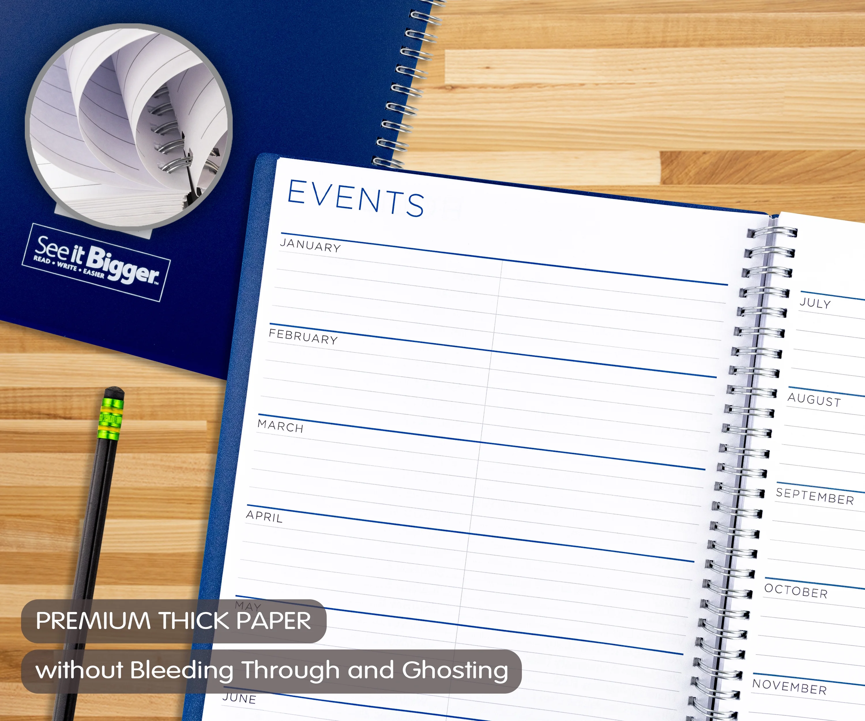 See it Bigger April 2024 - June 2025 Monthly Weekly Dated Planner (9.25”x 11.25”)