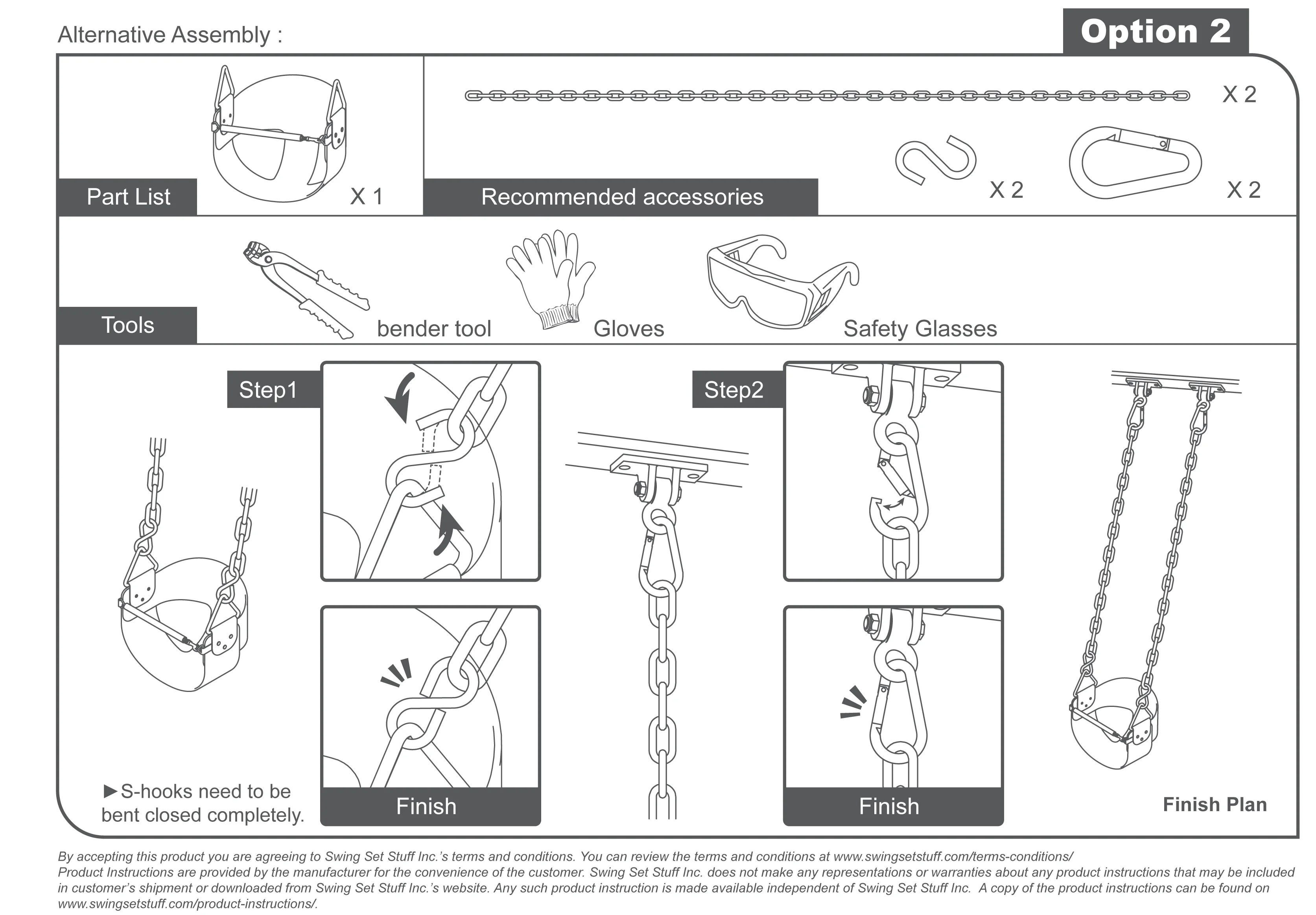 Swing Set Stuff Inc. Highback Half Bucket with 8.5 Ft. Coated Chains (Green)