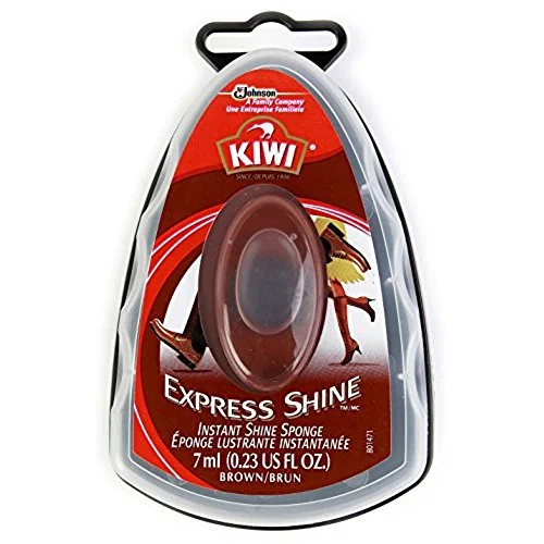 Kiwi Express Shoe Shine Sponge, 0.2 fl oz, Brown, 10-Pack