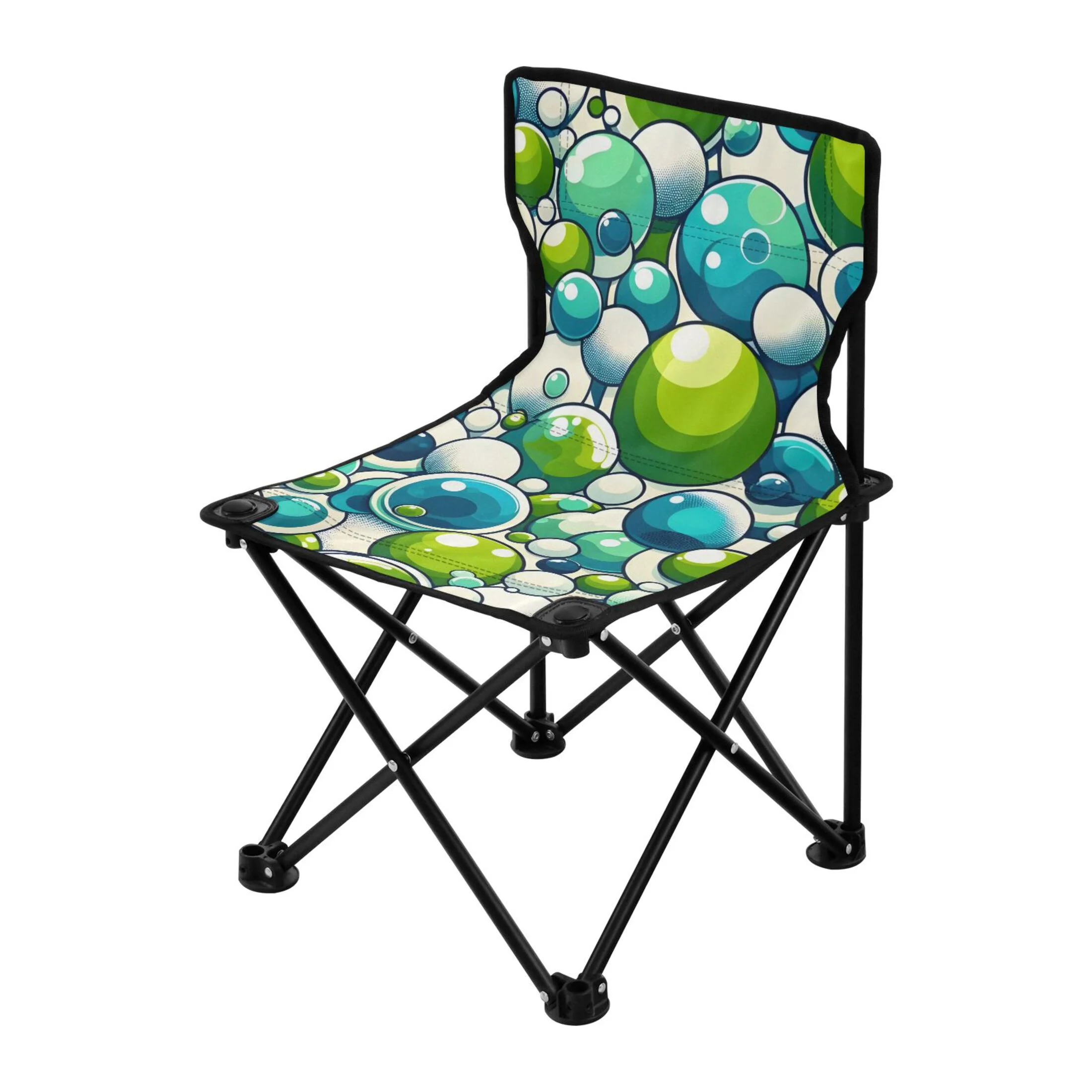Abstract Dots Print Portable Camping Chair Small for Kids Outdoor Folding Beach Chair Fishing Chair Lawn Chair with Carry Bag