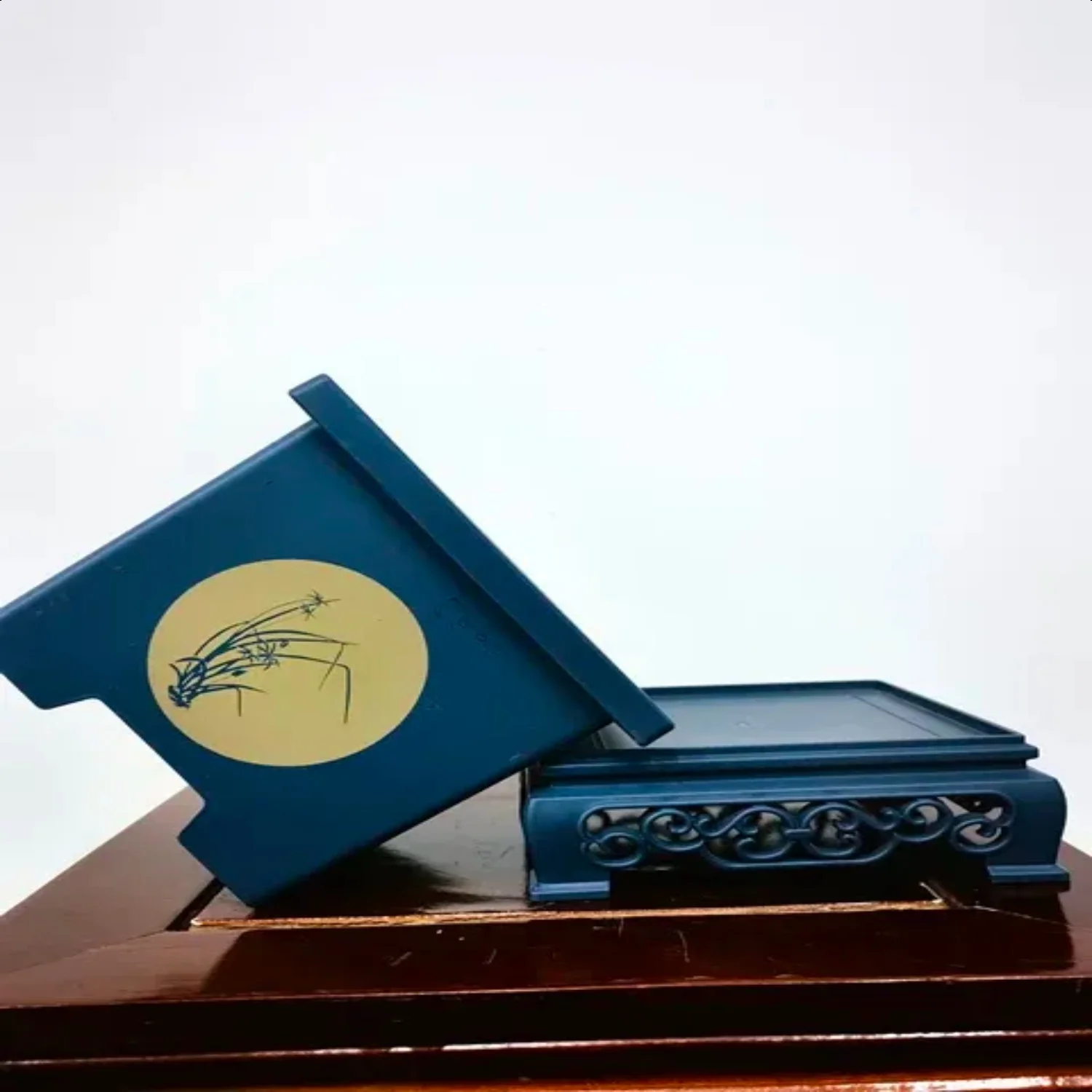 Oriental  Chinese Style Imitation Purple Sand Flower Pot Resin Flower Pot Drainage Flower Pot Durable Gift Base