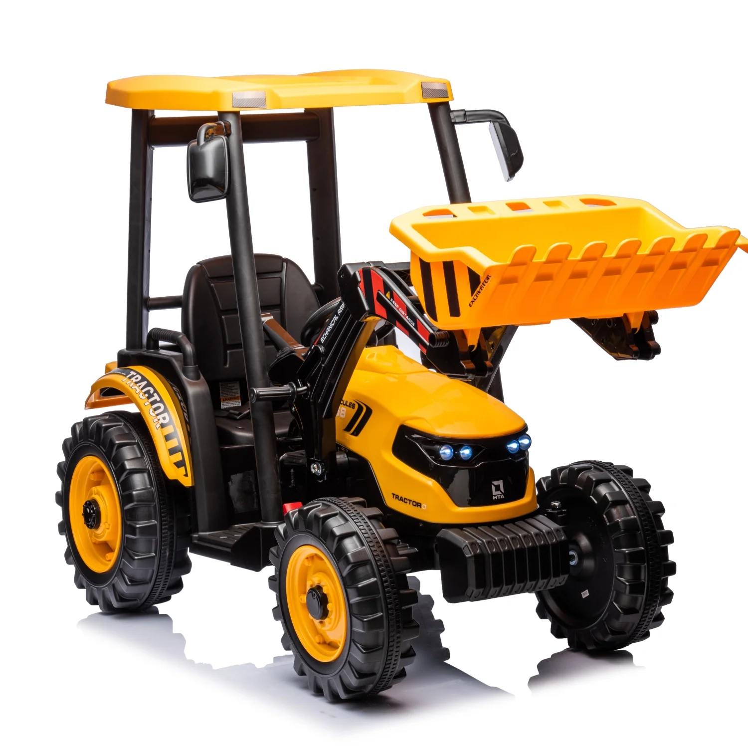 Exciting Fun Yellow Electric 24V Battery Powered Ride On Excavator with Trailer - Perfect Electric Vehicles for Toddlers and Children  Amazing Digger Theme Kids‘ Toy