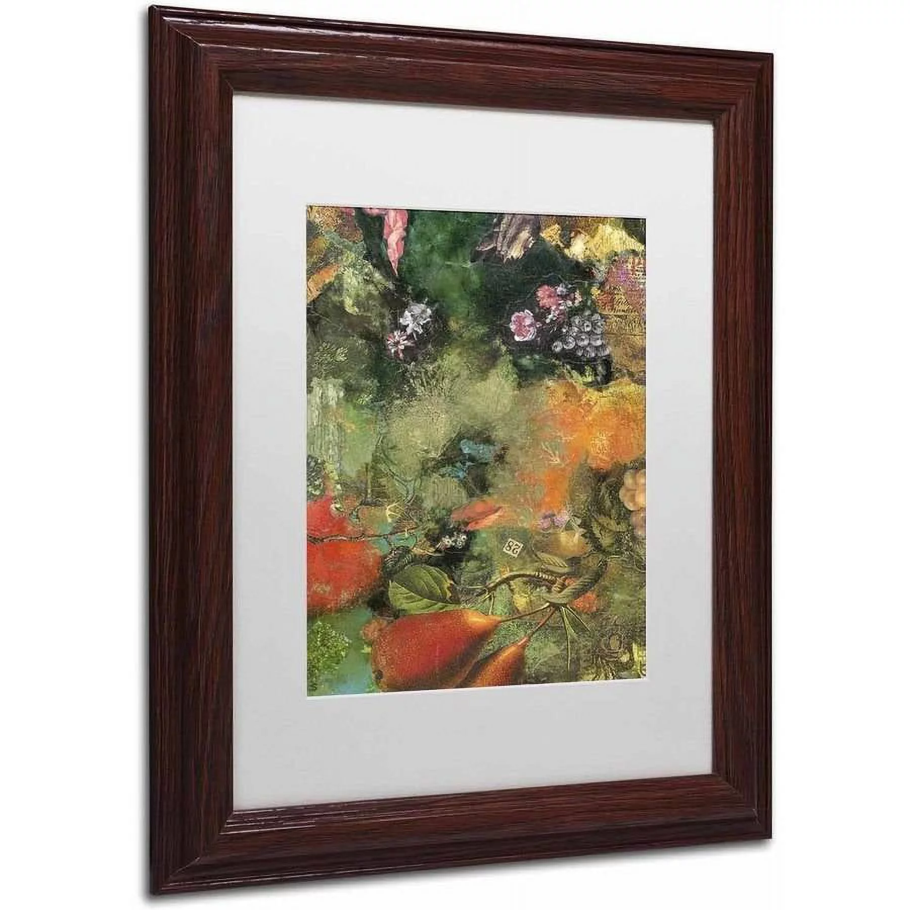 Trademark Fine Art 'Oregon Pears' Canvas Art by Nick Bantock, White Matte, Wood Frame