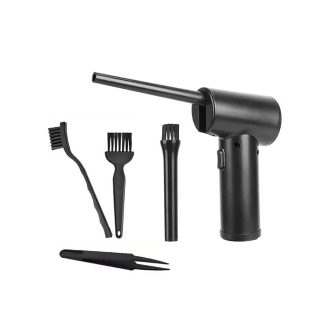 Fresh Fab Finds  Electric Cordless Blower Compressed Air Duster for Computer Keyboard PC Portable Rechargeable Air Blower, Black