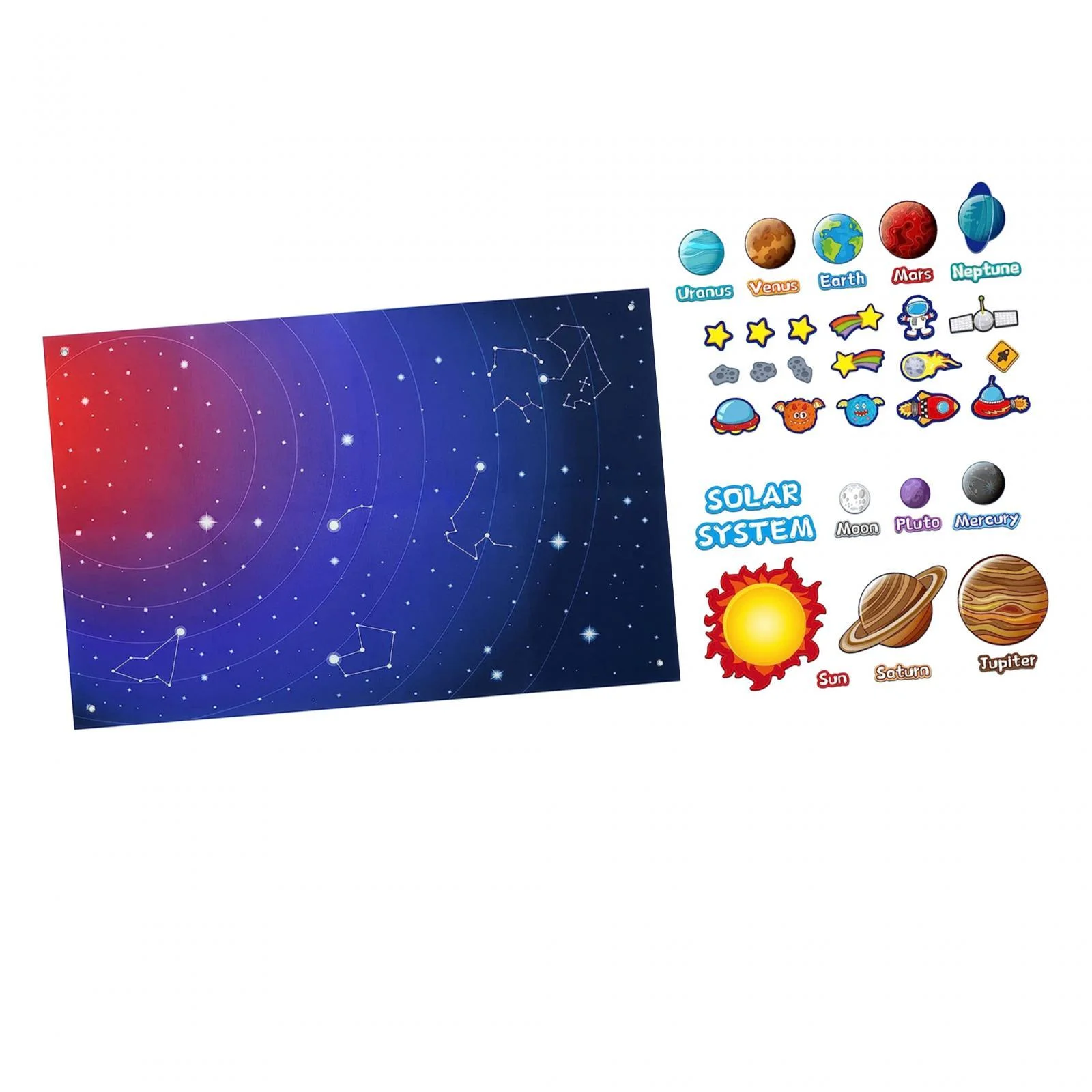 Outer Space Felt Story Board Soft Reusable for Preschool School Kindergarten
