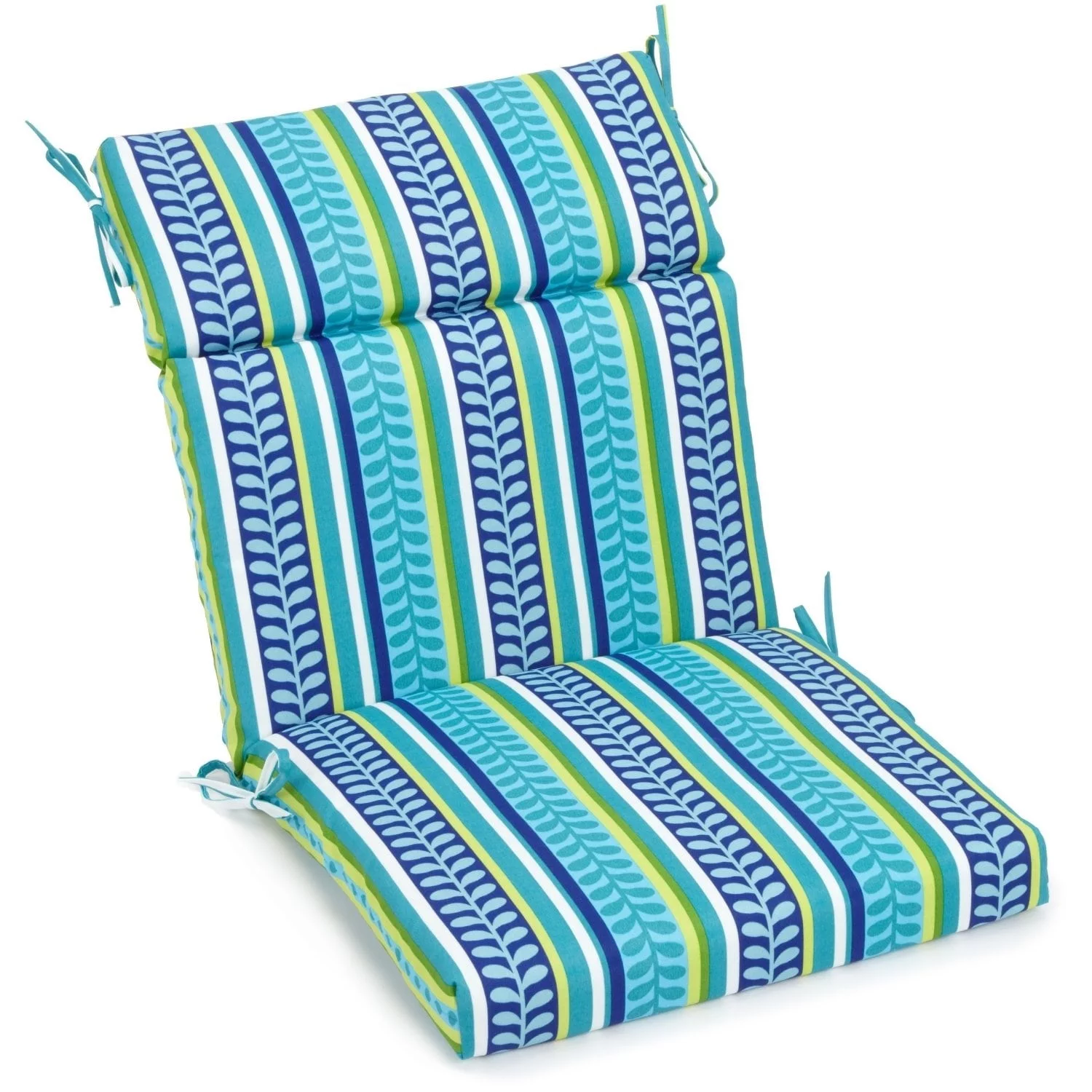 Blazing Needles  3-section Indoor/Outdoor Chair Cushion Luxury Azure 48 x 22