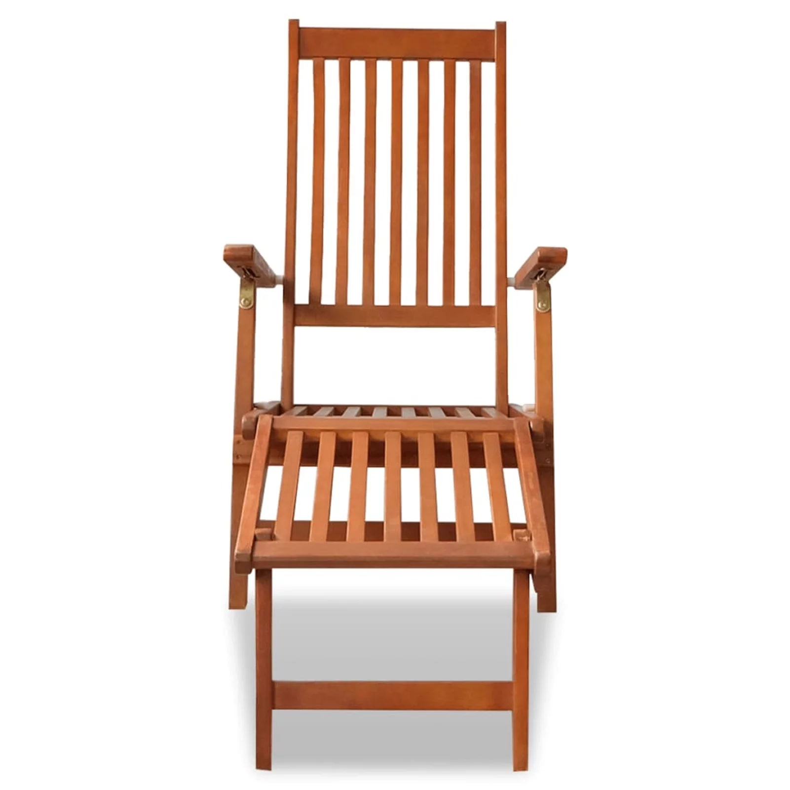 Tomshoo Patio Deck Chair with Footrest Solid Acacia Wood