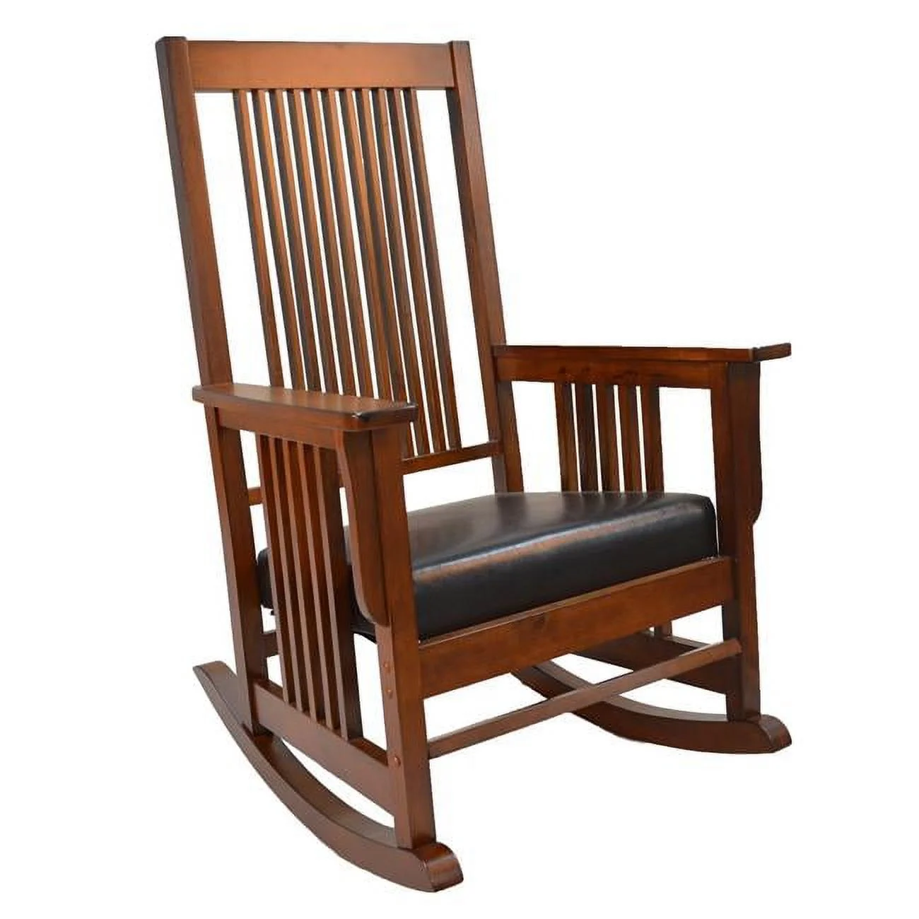 Thomas Mission Rocker Chair - Chestnut - 27 x 32.75 x 47 in.