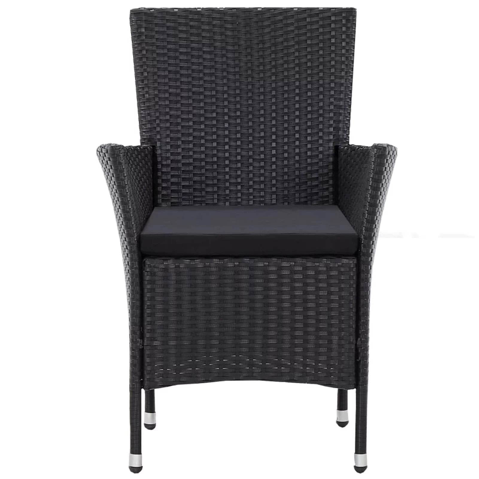 Suzicca Patio Chairs 2 pcs Black Poly Rattan