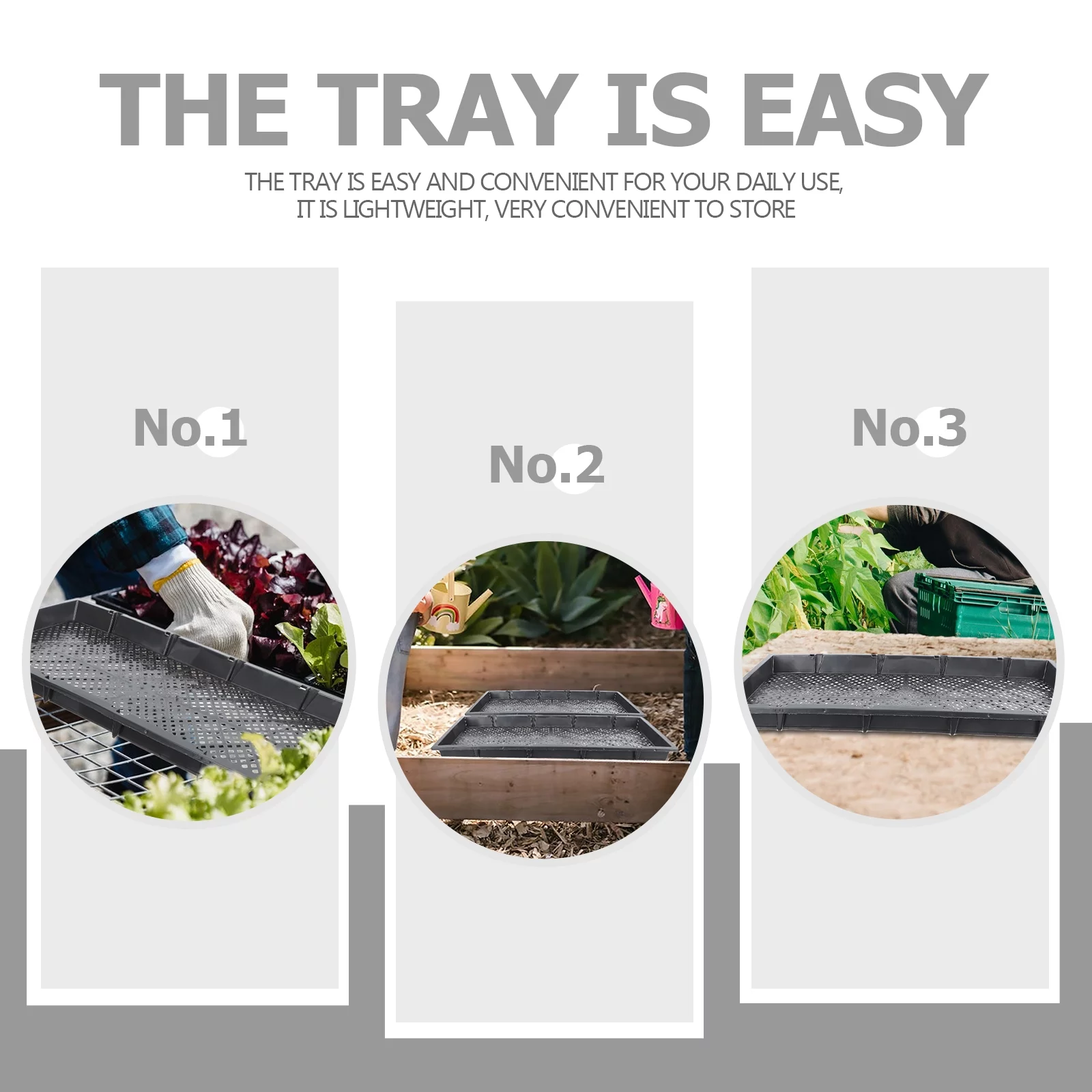 Guichaokj 3pcs Nursery Germination Trays Plant Germination Trays Multi-hole Plastic Nursery Growing Trays