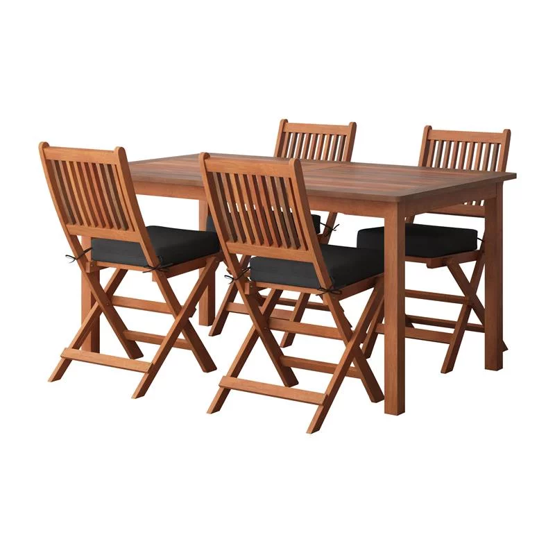 Afuera Living 5 Piece Hard Wood Outdoor Dining Set in Natural