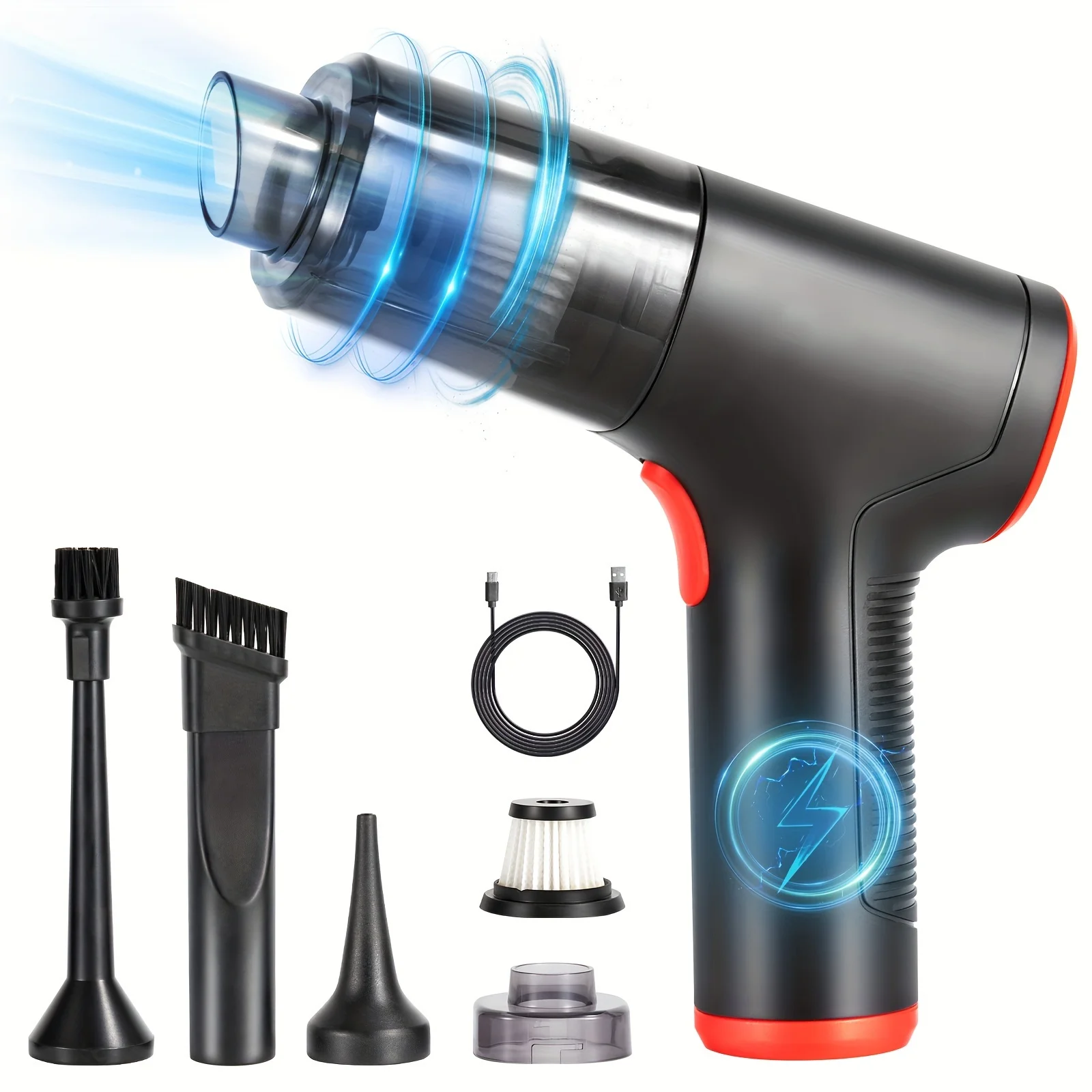 Nuo zi Handheld Car Vacuum Cleaner, 3 in 1 Portable Cordless Vacuum Cleaner with Strong Suction, Rechargeable Air Blower for Car, Keyboard, Laptop and Office Dust Cleaning