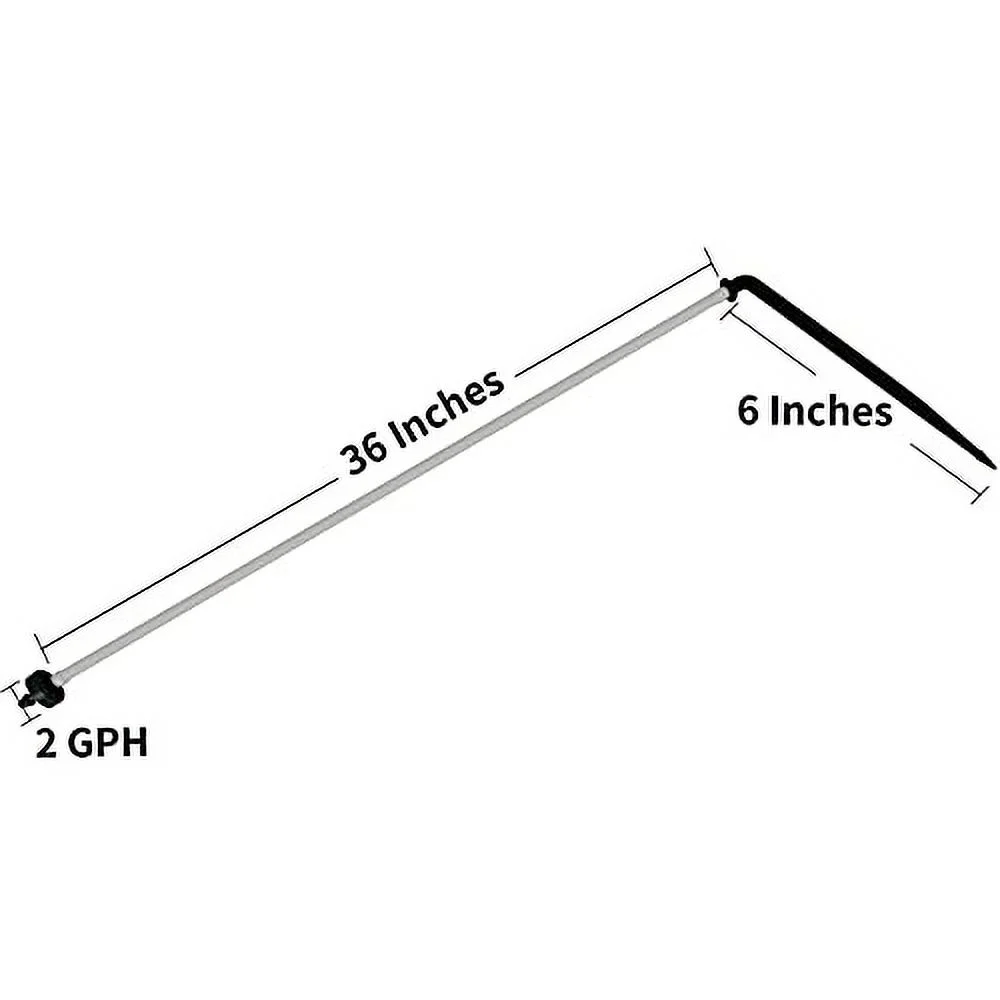 Automatic Irrigation 36-in Dripper Stake Assembly, 2 GPH, Bundle of 25 (White)