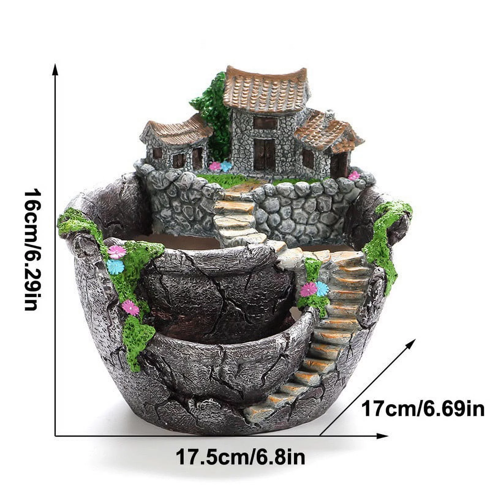 Creative Succulent Flower Pot Simulation House Creative Personality Small Garden Succulent Garden Flower Pot Ornament