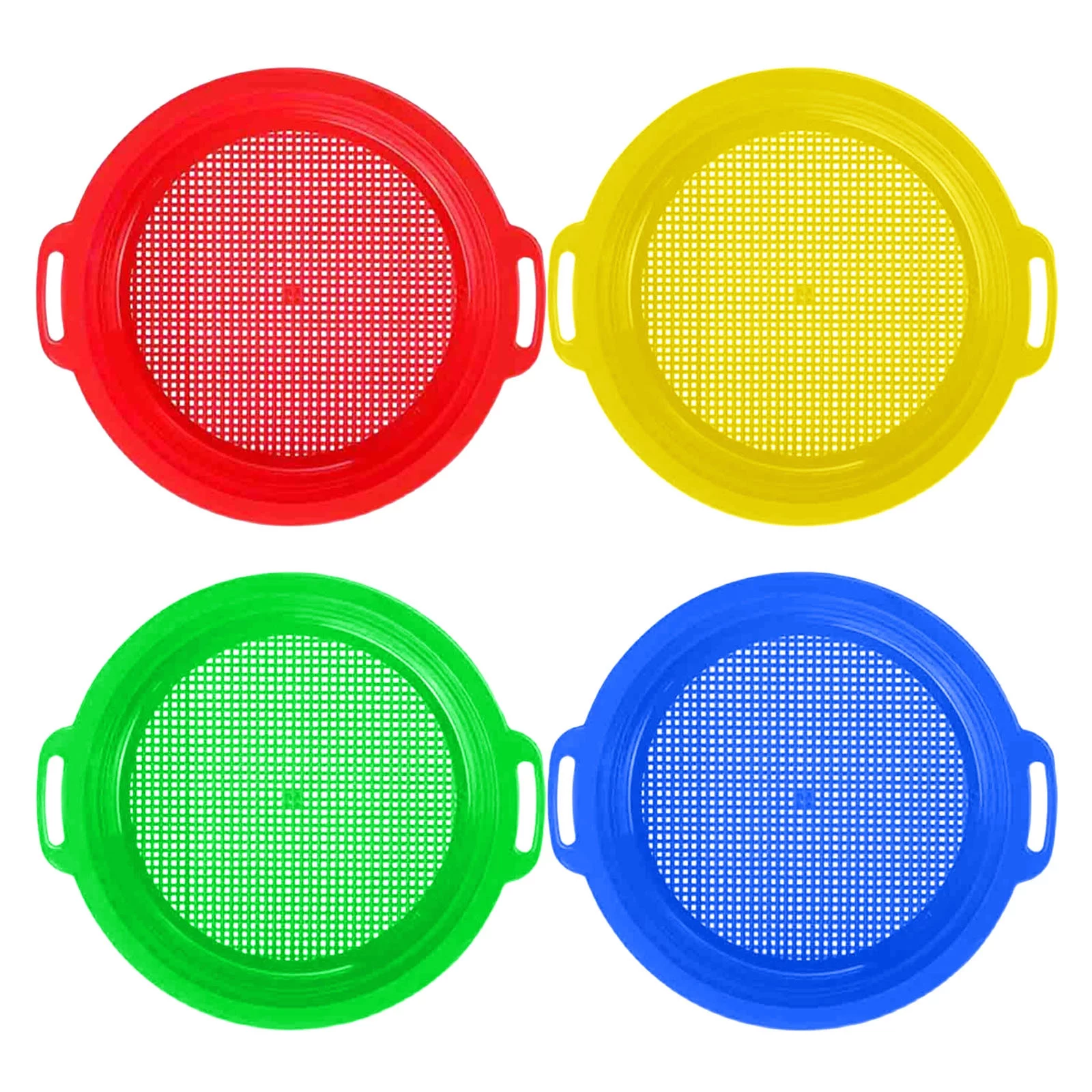 YALFJV 4pcs Sand Sieves Toys Sand Strainer Beach Toys Kids Playing Sand Toys Toddler Sand Play Set Beach Shovel Beach Pail and Shovel Set Floats for Kids 9 12 Sandbox Trucks Large