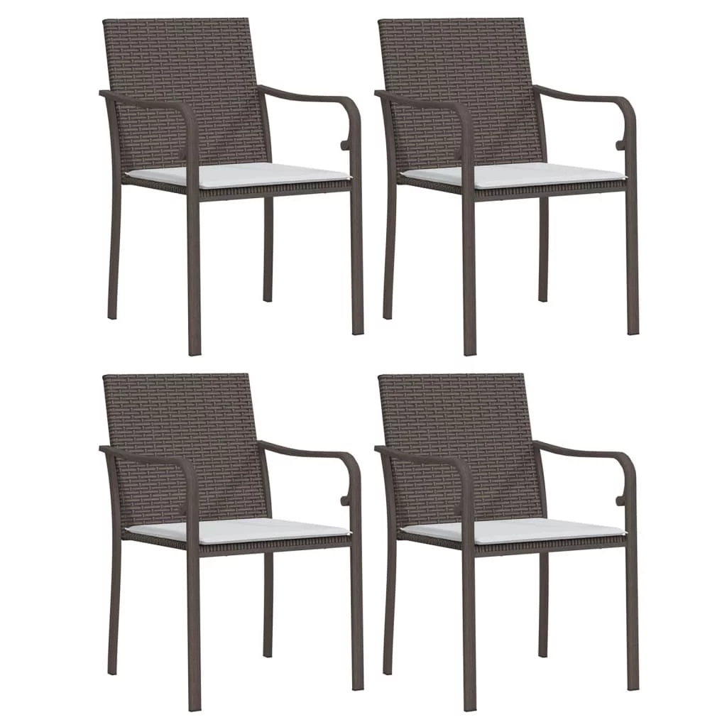 Dcenta Patio Chairs with Cushions 4 pcs Brown 22